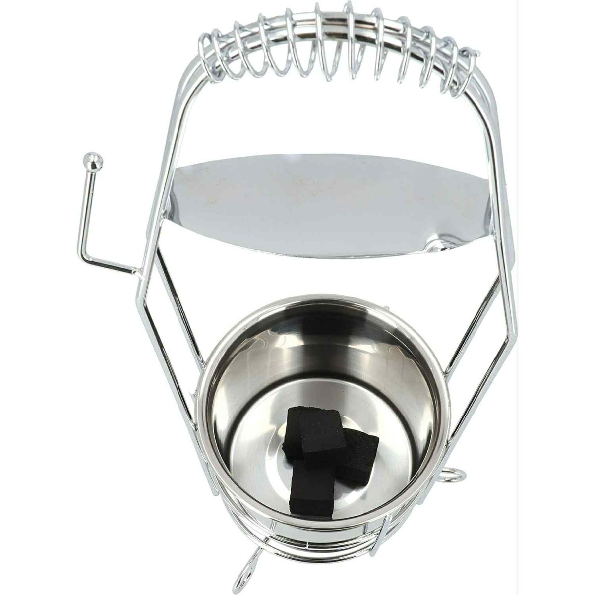 Porte-charbon chicha inox avec poignée ressort