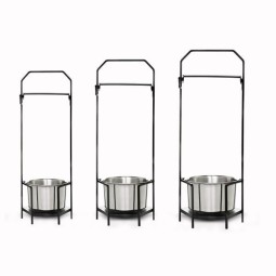 Porte-Charbon Professionnel "Vertical Tower" – Acier & Inox – 3 Tailles (45, 50, 55 cm)