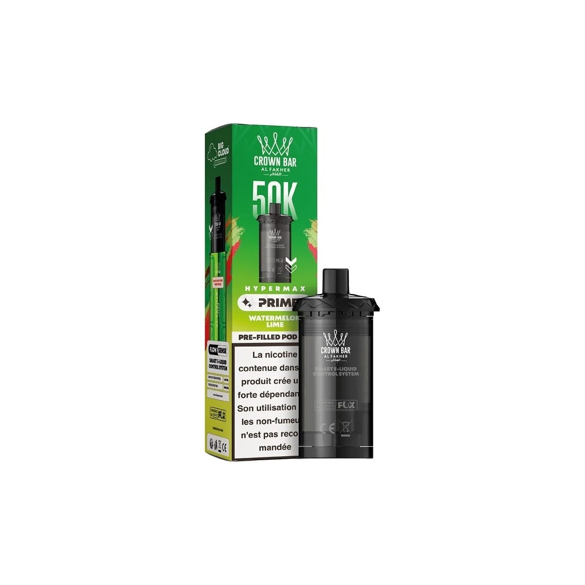 Cartouche Crown Bar HyperMax Prime 50K 10 ml- Al Fakher