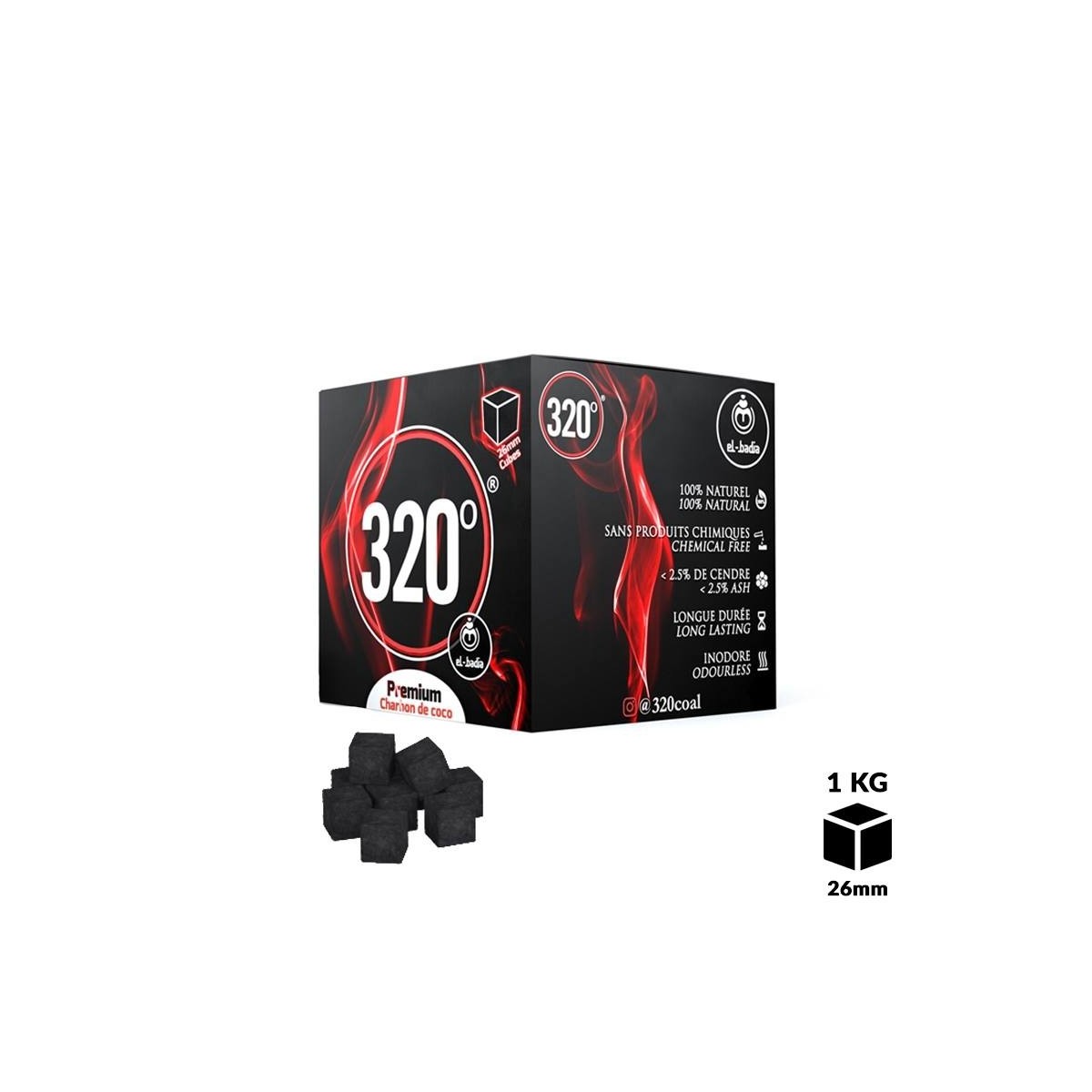 CHARBONS EL BADIA 320 CUBES 1 kg